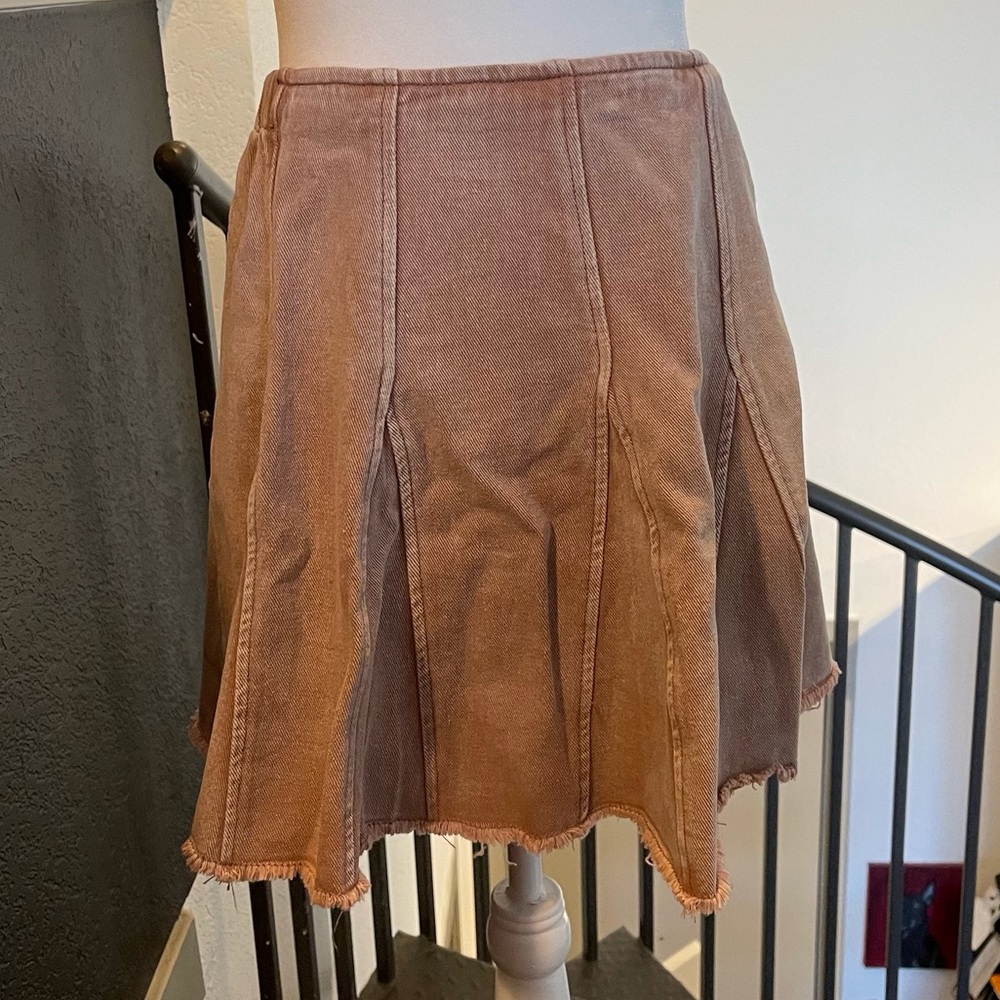 Cute Wishlist Jeans Skirt Peach Pink